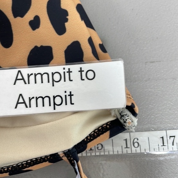 Marina West NWT Bikini Set Sweetheart High Rise Tan Cheetah Print Size Large - Picture 15 of 16
